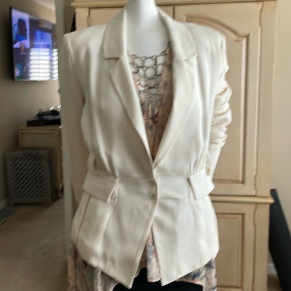 MADISON MARCUS SIZE SMALL IVORY SILK JACKET SIZE SM - Picture 3 of 12
